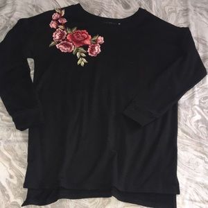 Super cute floral accent sweater